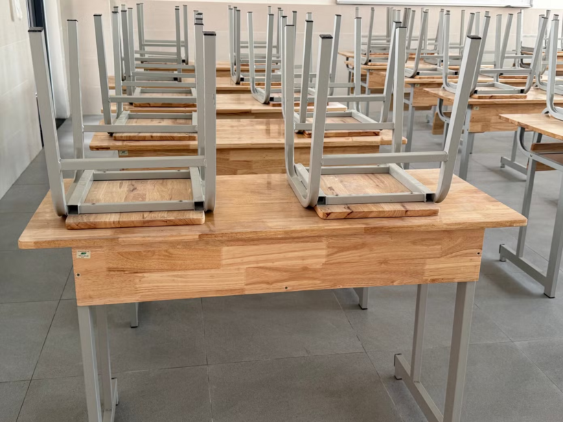 Trường THPT Việt Đức vệ sinh trường, lớp học sạch sẽ. Ảnh: Tiền phong