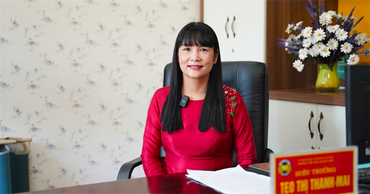 Bà Teo Thị Thanh Mai, Hiệu trưởng Trường Tiểu học Lê Quý Đôn. (Ảnh: Lâm Chang)