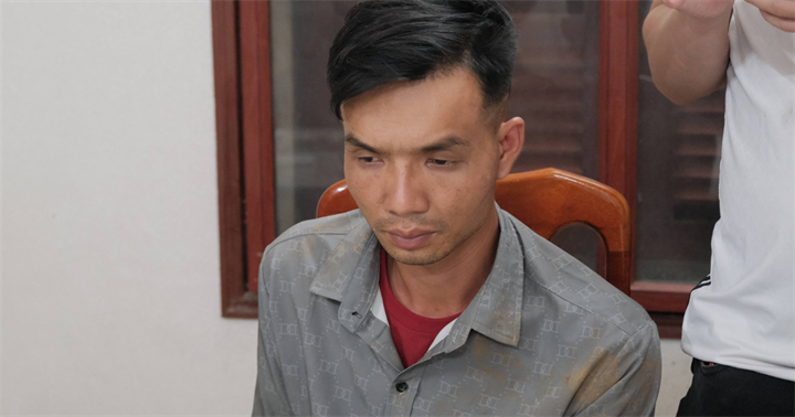 Đàm Văn Hưng tại cơ quan công an. (Ảnh: Công an Cao Bằng)