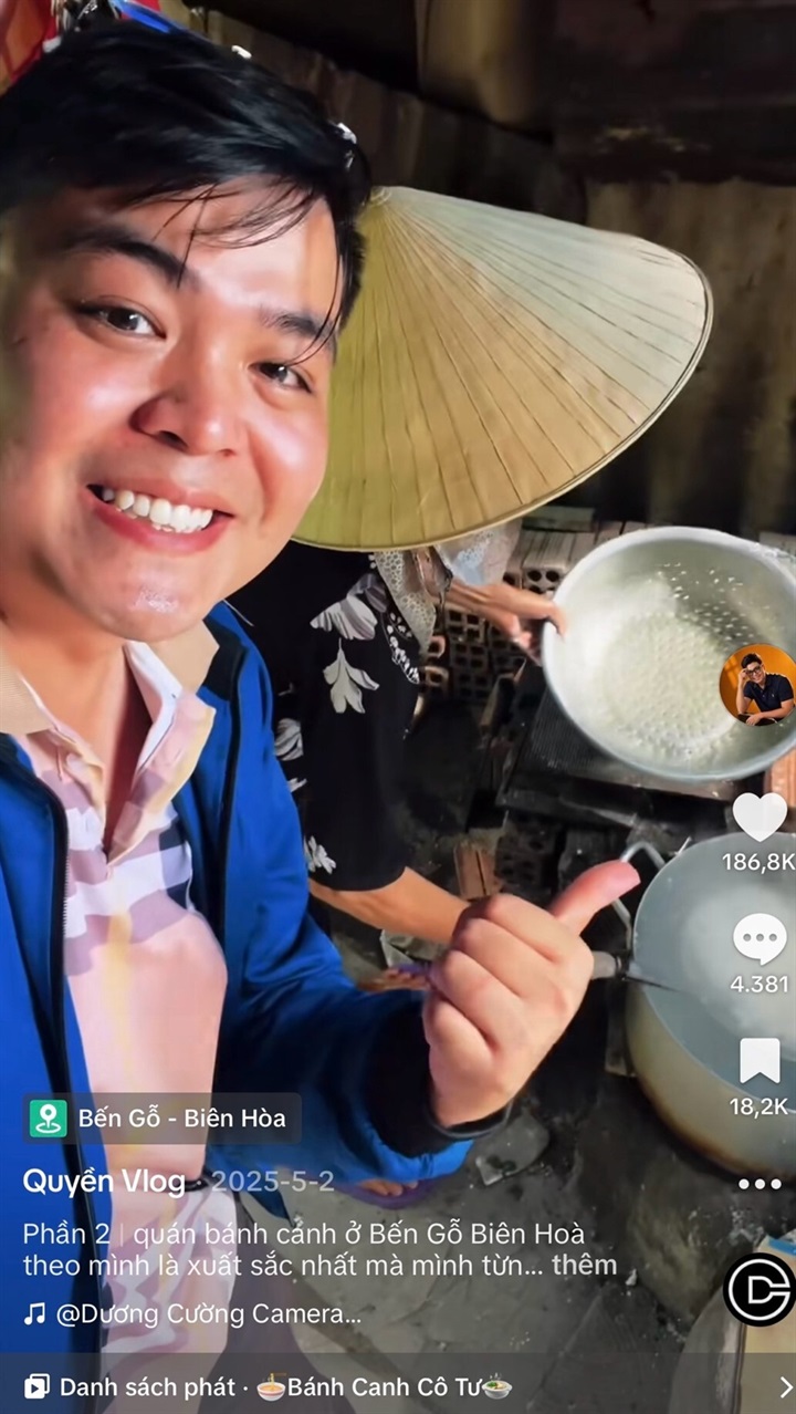 Clip triệu view về quán Bánh canh Cô Tư ở Bến Gỗ - Biên Hoà Quyền đăng từng viral trên mạng xã hội tháng 05/2025