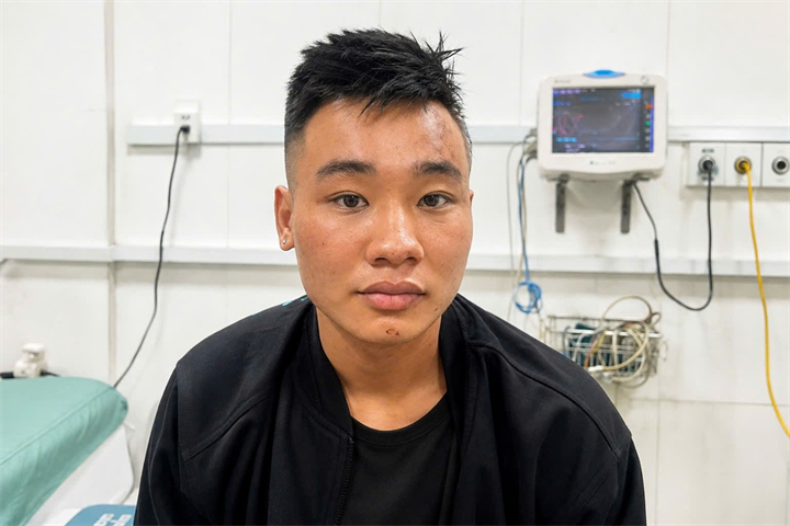 Nguyễn Đức Anh tại cơ quan điều tra (Ảnh: Công an Đồng Nai).
