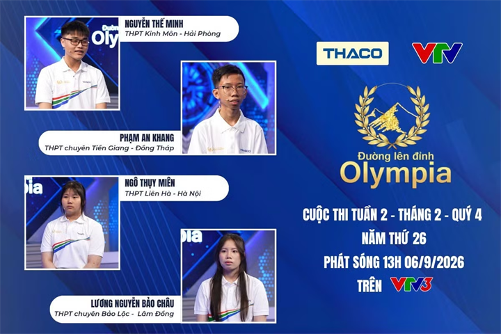 Bốn nhà leo núi trong cuộc thi. Ảnh: Đường lên đỉnh Olympia