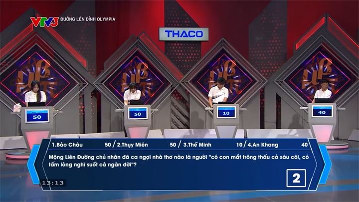 Các thí sinh trong phần thi Khởi động. Ảnh: Tiền phong