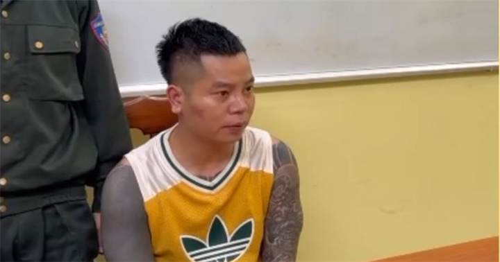 Cao Ngọc Sáng tại cơ quan công an. (Ảnh: C04)