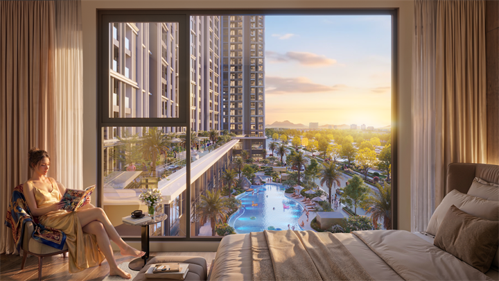 Đại diện Sun Property (thành viên Tập đoàn Sun Group) chia sẻ: “Bộ sưu tập căn hộ này sẽ mang đến một làn gió mới, trao quyền cho mỗi gia chủ tự do tổ chức công năng theo gói không gian sáng tạo”. Kết hợp với pháp lý sở hữu lâu dài, mỗi căn hộ tại đây không chỉ là nơi an cư mà còn là tài sản tích lũy bền vững. Ảnh phối cảnh: Sun Property