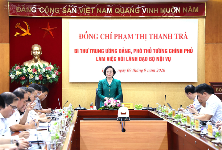 Phó Thủ tướng Phạm Thị Thanh Trà làm việc với Bộ Nội vụ (Ảnh: VGP).