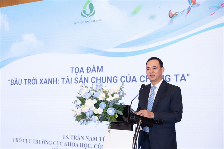 TS. Trần Nam Tú, Phó Cục trưởng, Cục Khoa học, Công nghệ và Thông tin - Bộ Giáo dục & Đào tạo, nhấn mạnh cải thiện chất lượng không khí cần sự chung tay của nhiều bên – từ Nhà nước, giới khoa học, doanh nghiệp, các tổ chức xã hội, cộng đồng đến mỗi cá nhân. Nguồn ảnh Vingroup