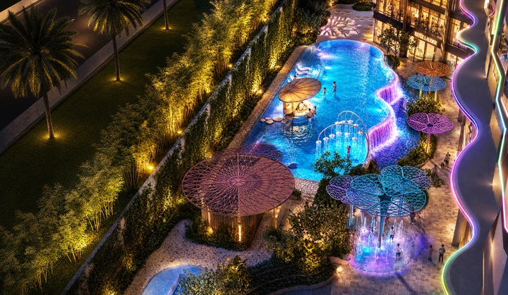 Không gian Alora Nha Trang lộng lẫy khi lên đèn với những trải nghiệm ẩm thực - vui chơi - giải trí thời thượng  (Hình ảnh phối cảnh dự kiến, nguồn: KDI Group)
