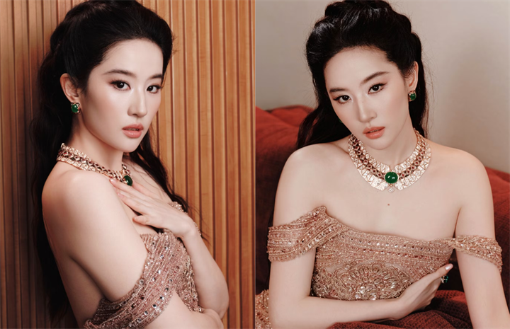 Nữ diễn viên khoe vẻ đẹp sang trọng, "châu tròn ngọc sáng". Ảnh: Sina