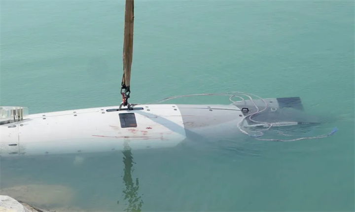 Tàu ngầm không người lái Dive-LD được trục vớt. Ảnh: X