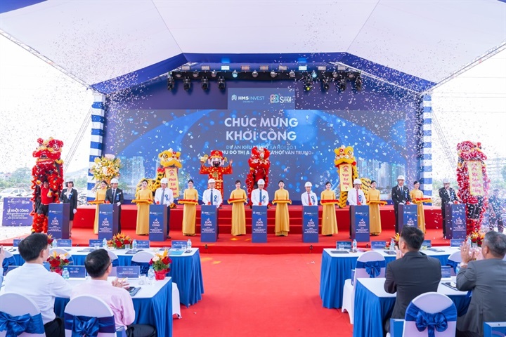 Nghi thức khởi công Dự án Khu nhà ở xã hội số 1 tại Khu đô thị & Nhà ở xã hội Vân Trung, đánh dấu bước khởi đầu chính thức của Soul Center Vân Trung tại Bắc Ninh. Nguồn ảnh DNCC