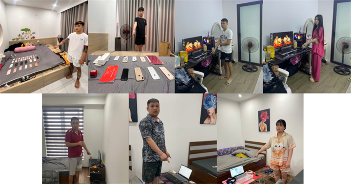Hình ảnh một số đối tượng bị bắt giữ trong chuyên án. (Ảnh: Công an TP Quảng Ninh)
