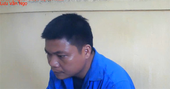 Lưu Văn Ngọ tại cơ quan công an. (Ảnh: Công an Thái Nguyên)