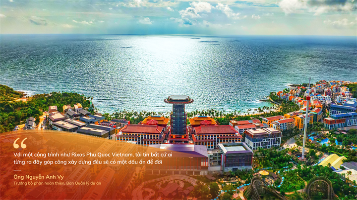Anh Nguyễn Anh Vy chia sẻ niềm tự hào khi được góp sức xây dựng Rixos Phu Quoc Vietnam. Nguồn ảnh Sun Group