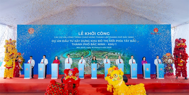 Dự án Đầu tư xây dựng Khu đô thị mới phía Tây Bắc thành phố Bắc Ninh - Khu 1, hay Vinhomes King Park chính thức khởi công. Nguồn ảnh Vingroup