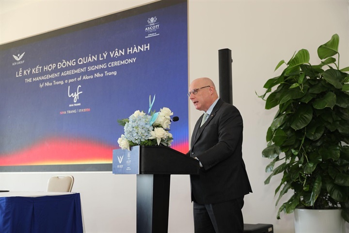 Ông David Cumming, Tổng Quản lý khu vực Đông Dương của The Ascott Limited phát biểu. (nguồn: KDI Group)