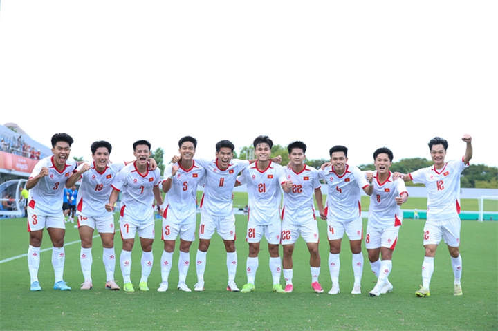 U23 Việt Nam rộng cửa vào tứ kết ASIAD 20. Ảnh: VFF