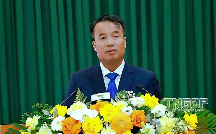 Tân Chủ tịch UBND tỉnh Thái Nguyên Nguyễn Thế Mạnh. Ảnh: Cổng TTĐT tỉnh Thái Nguyên