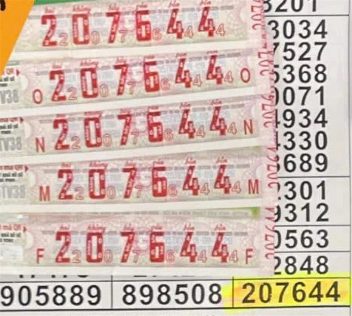 Những tờ vé số trúng độc đắc theo kết quả xổ số miền Nam ngày 18 tháng 9. ẢNH: ĐẠI LÝ CUNG CẤP