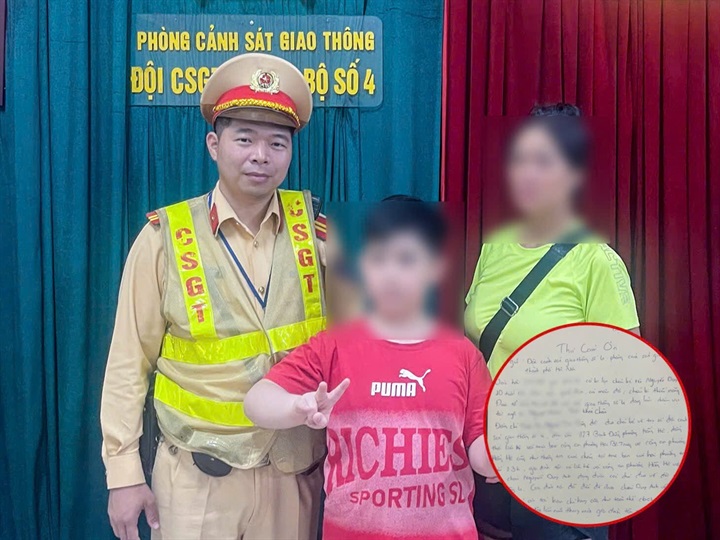 Gia đình chị N.T.L đến đón con tại cơ quan Công an.