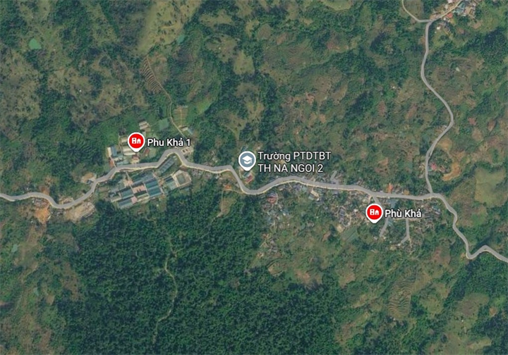 Khu vực bản Phù Khả, nơi nghi can Vừ Bá Lỉa gây án (Ảnh: Google Maps)/Dân Trí