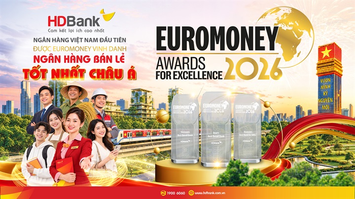 Danh hiệu “Ngân hàng Bán lẻ tốt nhất châu Á” lần đầu tiên được trao cho một ngân hàng Việt Nam. Nguồn ảnh HDBank