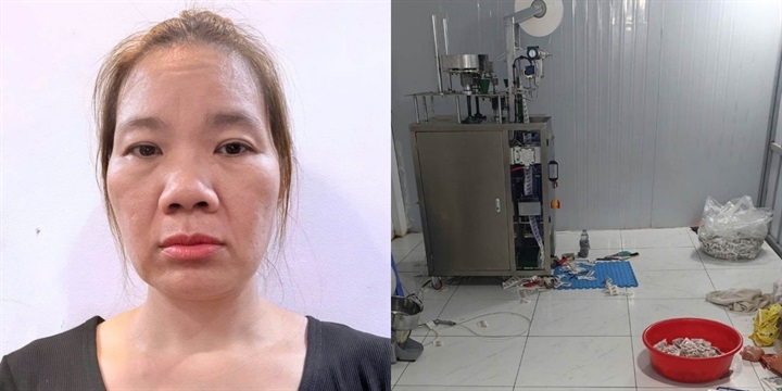 Đối tượng Tạ Thị Yến và hiện trường vụ việc. Ảnh: Công an thành phố Hà Nội
