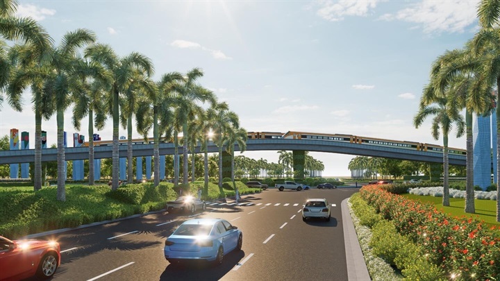 Hai bên nghiên cứu thanh toán không chạm trên tuyến tàu điện nhẹ (LRT) tại Phú Quốc. Nguồn ảnh Sun Group