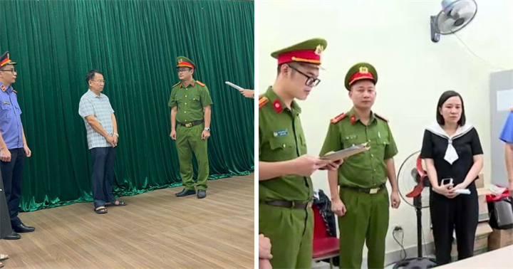 Cơ quan điều tra tống đạt các quyết định tố tụng đối với bị can Quỳnh và Quyên. (Ảnh: Công an Bắc Ninh)