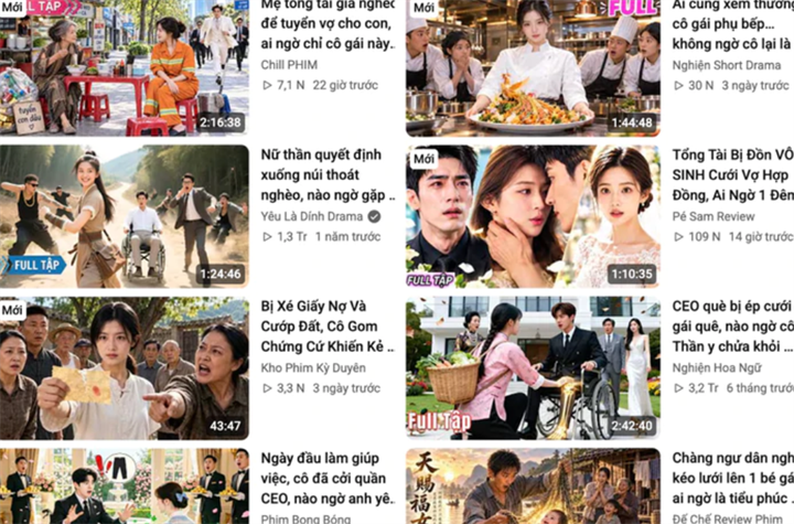 Phim ngắn tràn lan trên YouTube (Ảnh: Chụp màn hình/Dân Trí).
