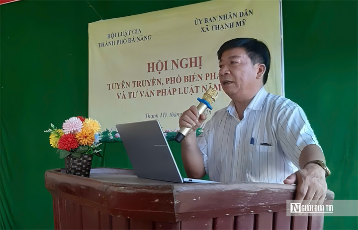 Ông Nguyễn Văn Quy, Phó Chủ tịch Hội Luật gia thành phố Đà Nẵng, giới thiệu những điểm mới của Luật Hộ tịch có hiệu lực từ ngày 1/3/2027.