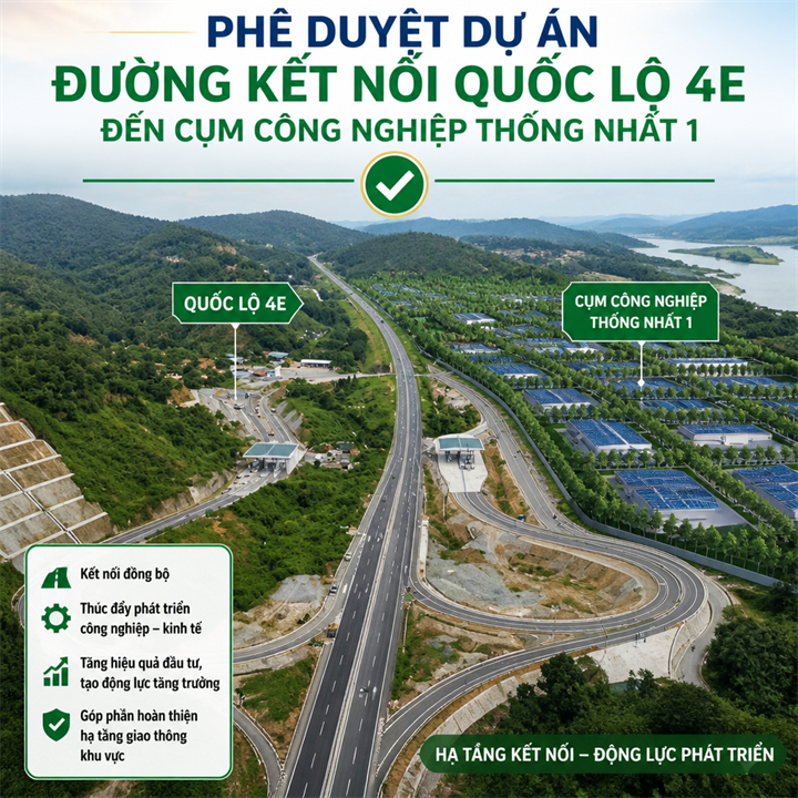 Phê duyệt dự án đường kết nối Quốc lộ 4E đến Cụm công nghiệp Thống Nhất 1. Ảnh UBND tỉnh Lào Cai.