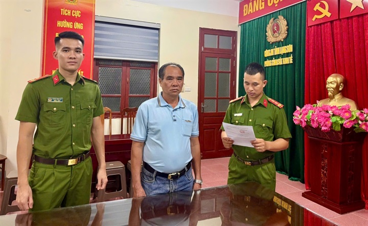 Cơ quan Cảnh sát điều tra Công an tỉnh khởi tố bị can Hoàng Quang Biển, Giám đốc Công ty TNHH Biển Anh. Ảnh Công an tỉnh Lạng Sơn.