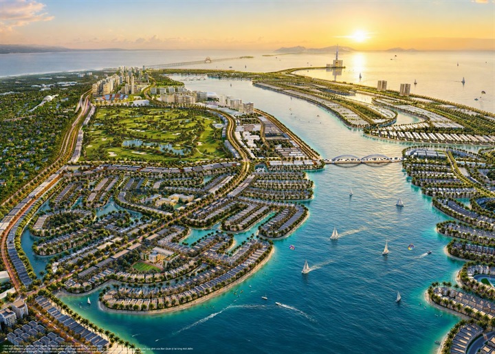 Paradise Lagoon rộng hơn 800 ha cùng hệ thống cảnh quan mặt nước tạo nên không gian để trải nghiệm biển hiện diện trong đời sống thường ngày. Nguồn ảnh Vingroup