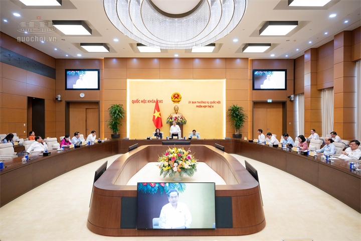 Quang cảnh bế mạc Phiên họp thứ 6 của Uỷ ban Thường vụ Quốc hội (Ảnh: Media Quốc hội).