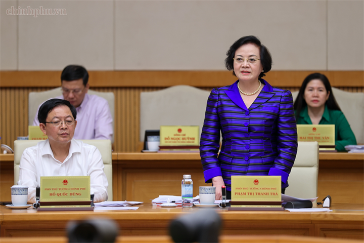 Phó Thủ tướng Phạm Thị Thanh Trà phát biểu tại phiên họp - Ảnh: chinhphu.vn/Nhật Bắc