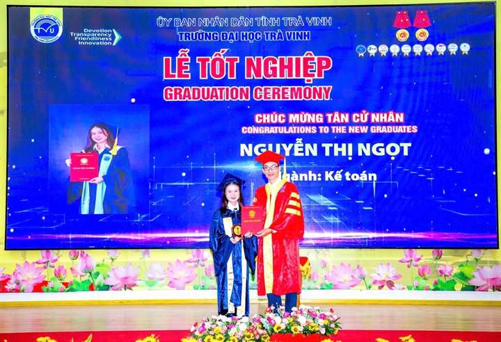 Em Nguyễn Thị Ngọt tốt nghiệp Đại học Trà Vinh. Nguồn ảnh Vingroup