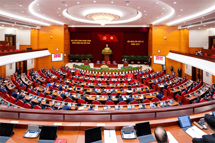 Hội nghị lần thứ Tư, Ban Chấp hành Trung ương Đảng khóa XIV - Ảnh: chinhphu.vn/Nhật Bắc