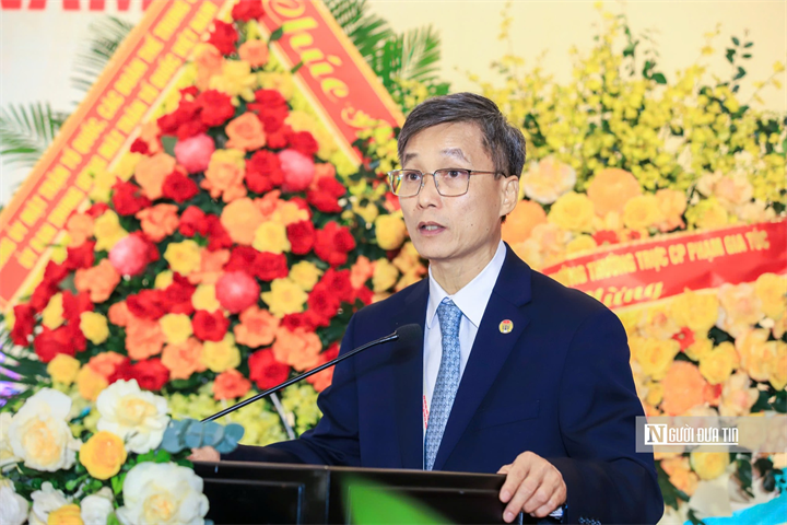 Đồng chí Nguyễn Khánh Ngọc - Bí thư Đảng ủy, Chủ tịch Hội Luật gia Việt Nam phát biểu khai mạc.