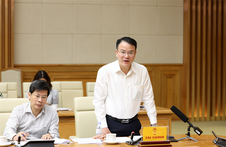 Thứ trưởng Bộ Tài chính Trần Quốc Phương phát biểu tại cuộc họp - Ảnh chinhphu.vn/Đức Tuân