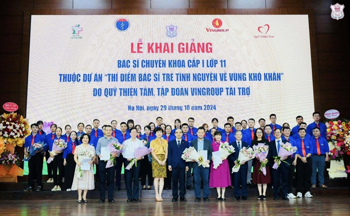 Lễ khai giảng Lớp đào tạo bác sỹ chuyên khoa I cho đội ngũ bác sỹ vùng cao do Quỹ Thiện Tâm hỗ trợ kinh phí triển khai. Nguồn ảnh Vingroup