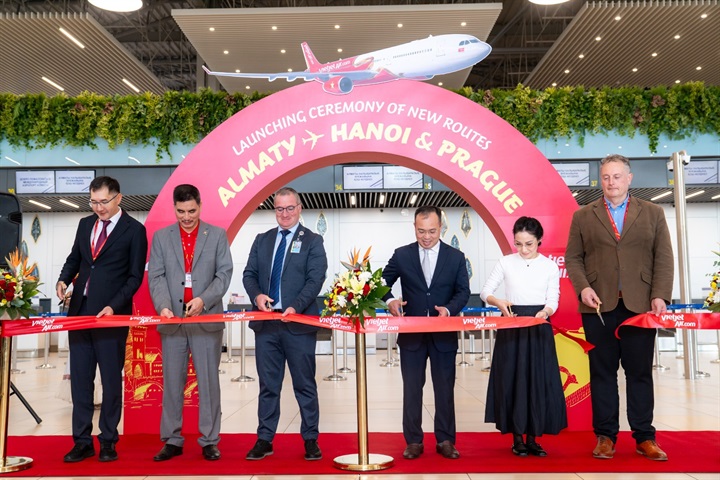 Nghi thức khai trương đường bay mới tại Sân bay quốc tế Almaty, mở ra hành trình kết nối thông qua Trung Á