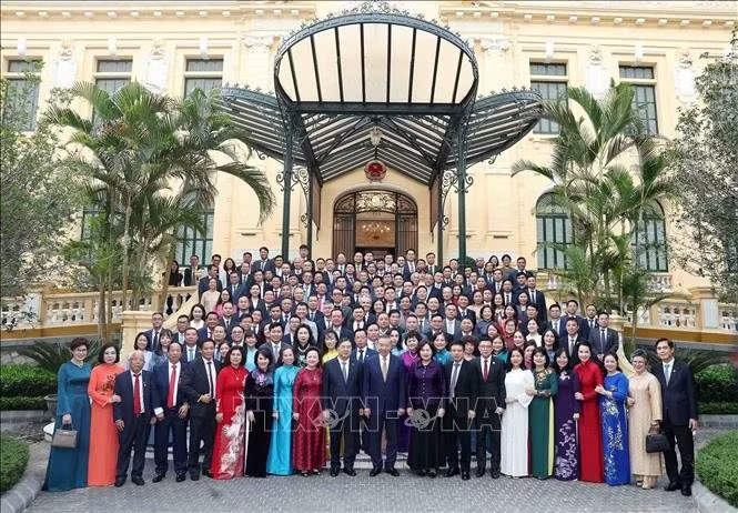 Tổng Bí thư, Chủ tịch nước Tô Lâm và các đại biểu tham dự. Ảnh: Thống Nhất/TTXVN