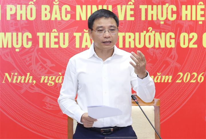 Phó Thủ tướng Nguyễn Văn Thắng và đoàn công tác Chính phủ làm việc với Thành phố về thực hiện các giải pháp thúc đẩy mục tiêu tăng trưởng 2 con số - Ảnh: chinhphu.vn/Đức Tuân