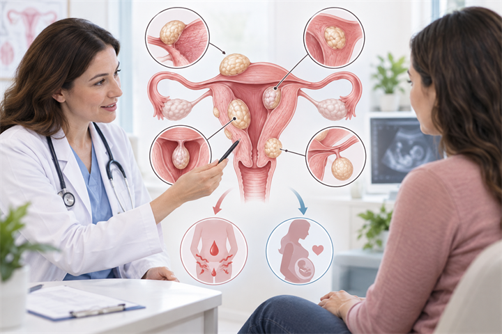 Vị trí nhân xơ tử cung có thể quyết định mức độ ảnh hưởng đến kinh nguyệt và sức khỏe sinh sản.