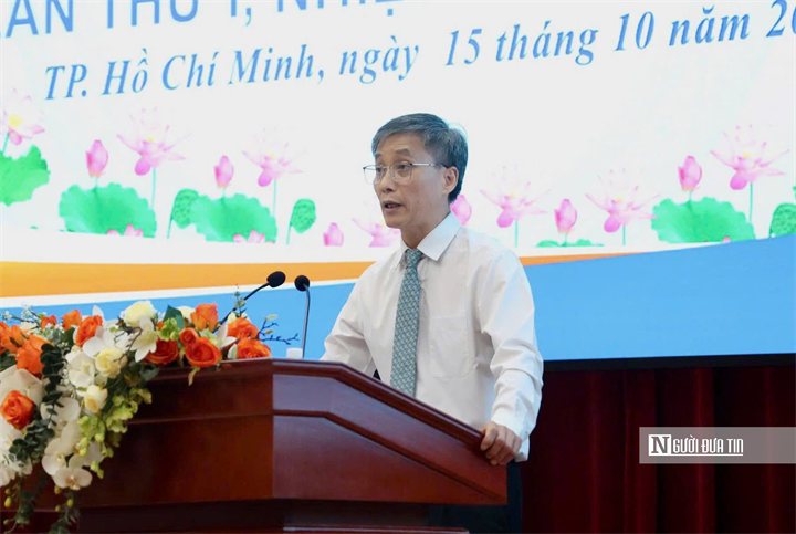 Chủ tịch Hội Luật gia Việt Nam Nguyễn Khánh Ngọc phát biểu tại đại hội.