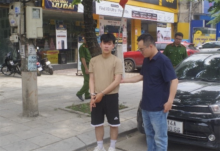 Vị trí đối tượng Phạm Trung Thành đứng đợi và cảnh giới cho đồng bọn. Ảnh: Công an tỉnh Thái Nguyên