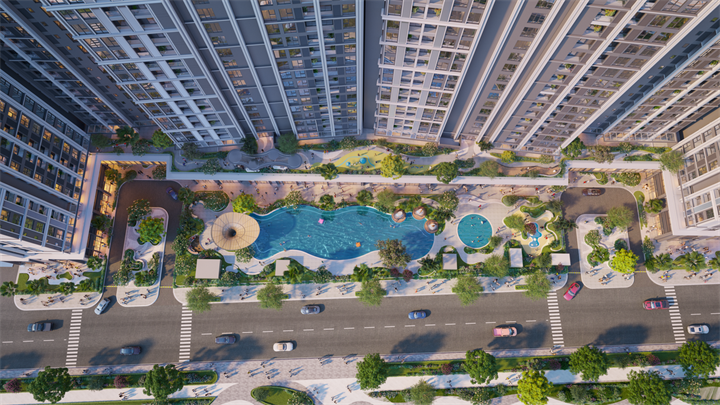 Hệ tiện ích trải dài từ tầng 1 đến tầng 40. Ảnh phối cảnh: Sun Property
