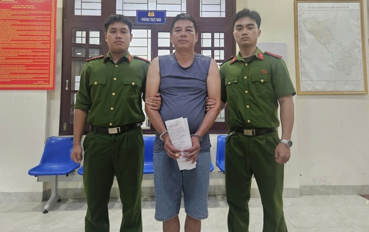 Nguyễn Đình Sâm tại Cơ quan Cảnh sát điều tra. Ảnh: Công an Quảng Trị