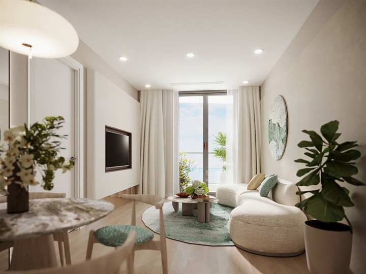 Thiết kế tối giản và tinh tế của căn hộ 2 phòng ngủ tại dự án. Nguồn ảnh Tân Á Đại Thành